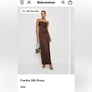 Reformation Frankie Dress --Chocolate Silk Maxi Dress